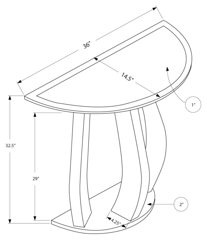 ACCENT TABLE - 36"L / BRUSHED SILVER / MIRROR - Image 5