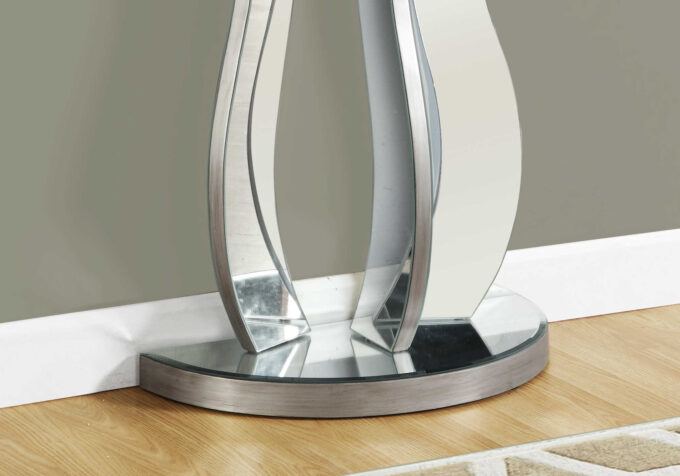 ACCENT TABLE - 36"L / BRUSHED SILVER / MIRROR - Image 4