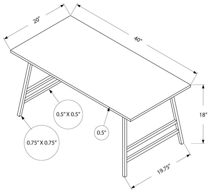 COFFEE TABLE - 40"L / WHITE / SILVER METAL - Image 4