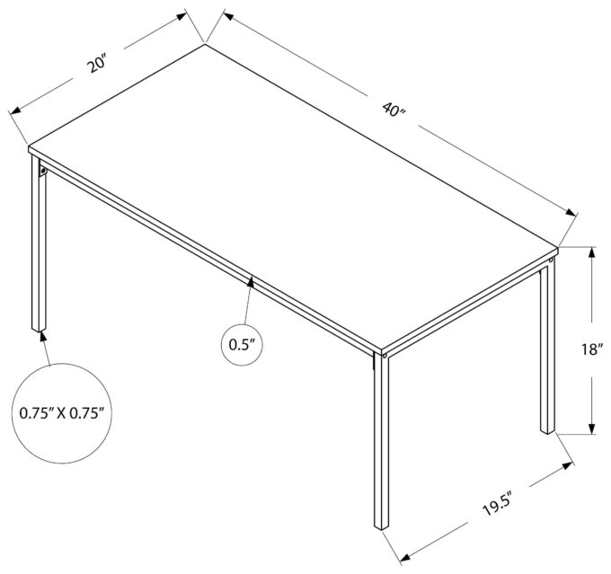 COFFEE TABLE - 40"L / WHITE / SILVER METAL - Image 4