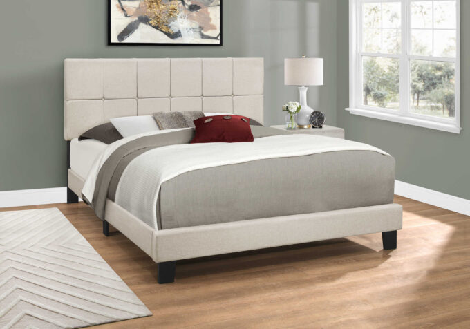 BED - QUEEN SIZE / BEIGE LINEN