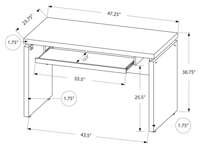 COMPUTER DESK - 48"L / ESPRESSO - Image 4