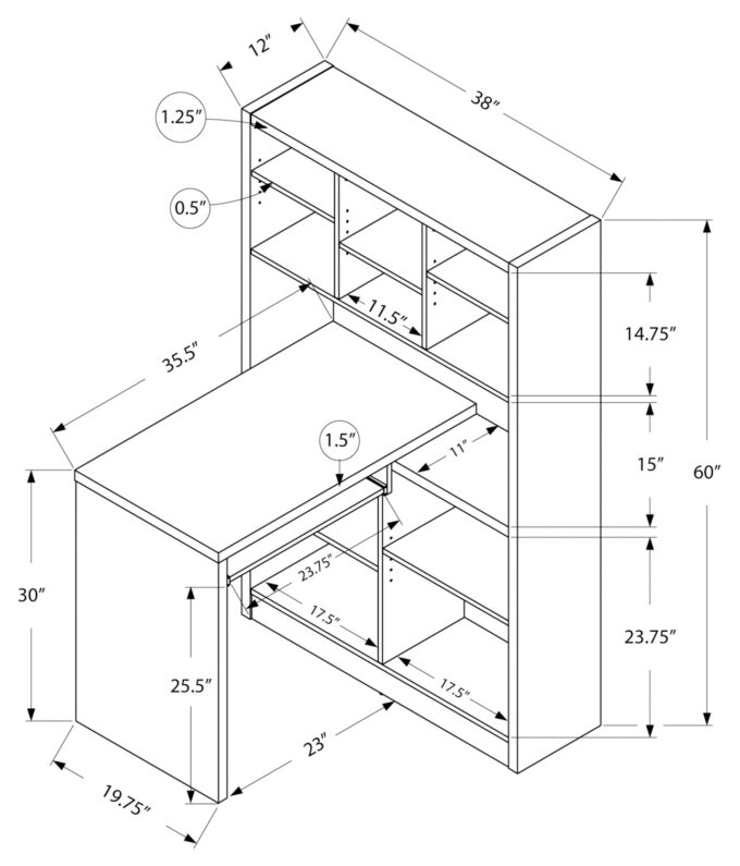 COMPUTER DESK - ESPRESSO LEFT OR RIGHT FACING CORNER - Image 4