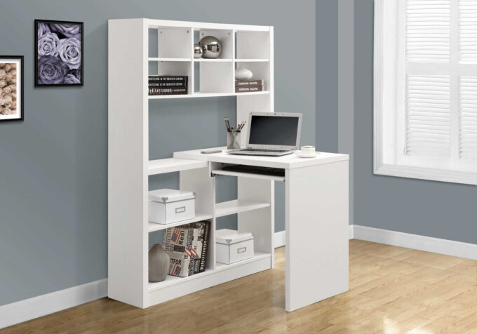 COMPUTER DESK - WHITE LEFT OR RIGHT FACING CORNER - Image 2