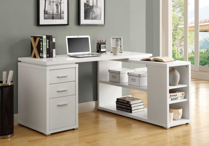 COMPUTER DESK - WHITE LEFT OR RIGHT FACING CORNER