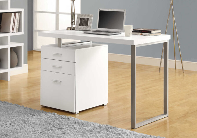 COMPUTER DESK - 48"L / WHITE LEFT OR RIGHT FACING