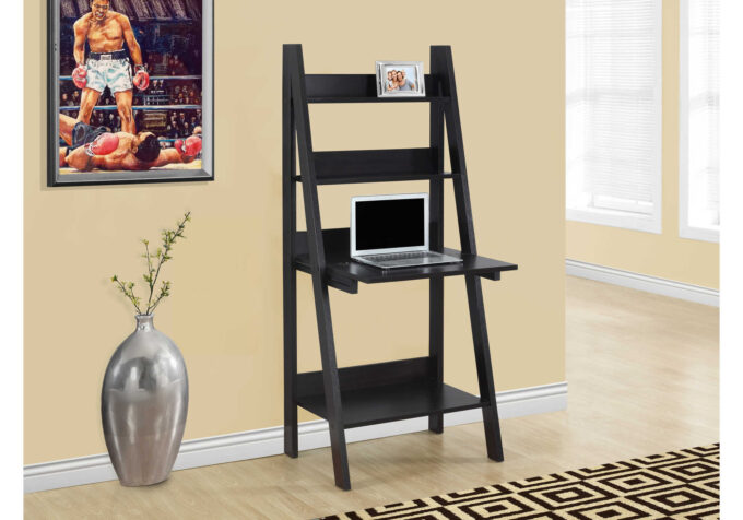 COMPUTER DESK - 61"H / ESPRESSO LADDER STYLE