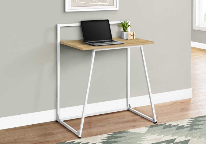 COMPUTER DESK - 30"L / JUVENILE NATURAL / WHITE METAL