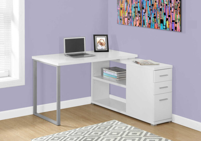 COMPUTER DESK - WHITE LEFT OR RIGHT FACING CORNER