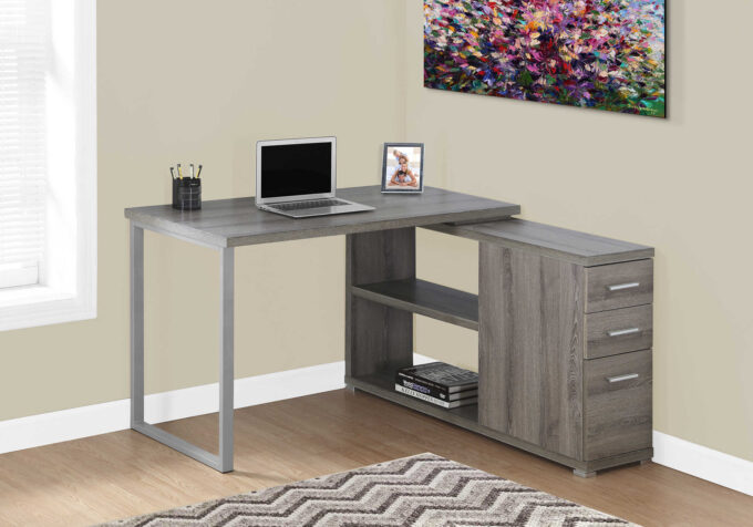 COMPUTER DESK - DARK TAUPE LEFT OR RIGHT FACING CORNER