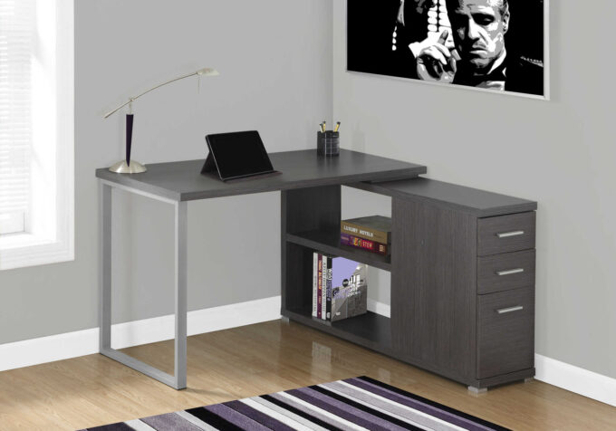 COMPUTER DESK - GREY LEFT OR RIGHT FACING CORNER