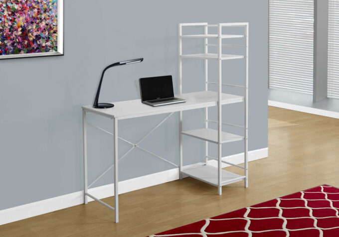 COMPUTER DESK - 48"L / WHITE TOP / WHITE METAL