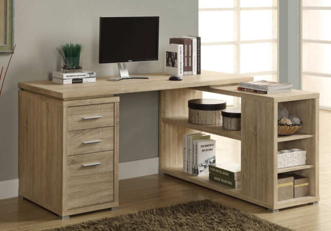 COMPUTER DESK - NATURAL LEFT OR RIGHT FACING CORNER