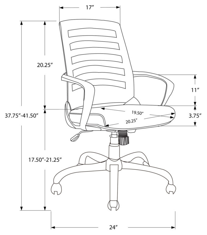 OFFICE CHAIR - BLACK / BLACK MESH / MULTI POSITION - Image 4