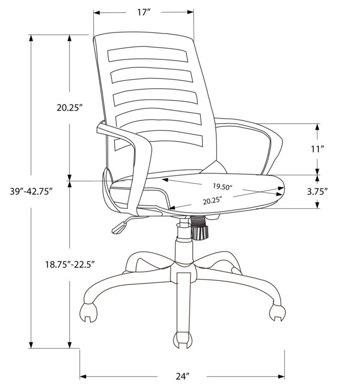 OFFICE CHAIR - WHITE / GREY MESH / MULTI POSITION - Image 4