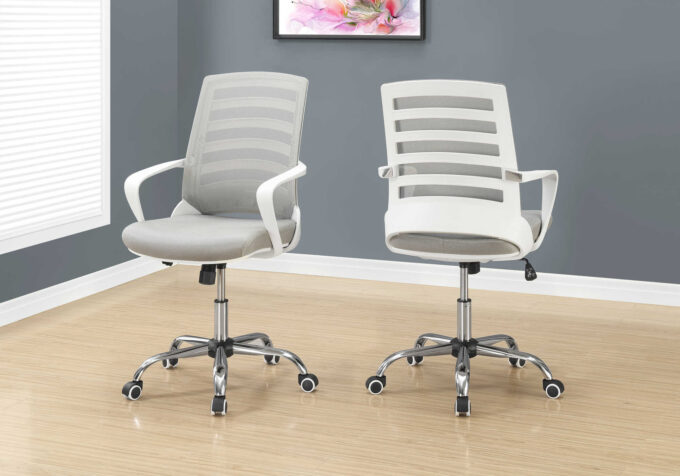 OFFICE CHAIR - WHITE / GREY MESH / MULTI POSITION