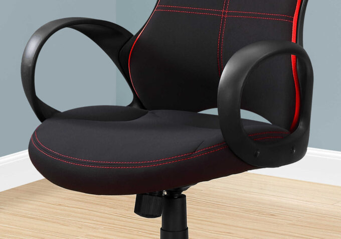 OFFICE CHAIR - BLACK / RED FABRIC / MULTI POSITION - Image 2