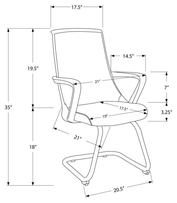 OFFICE CHAIR - 2PCS / GUEST BLACK MESH MID-BACK - Image 4