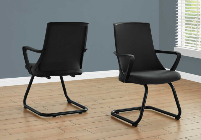 OFFICE CHAIR - 2PCS / GUEST BLACK MESH MID-BACK - Image 2