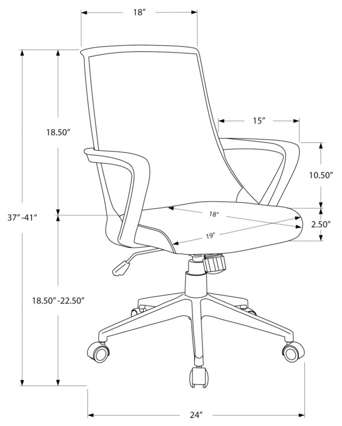 OFFICE CHAIR - BLACK / BLACK MESH / MULTI POSITION - Image 4