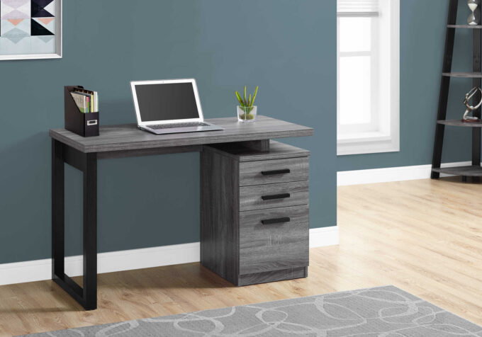 COMPUTER DESK - 48"L / GREY-BLACK LEFT OR RIGHT FACING