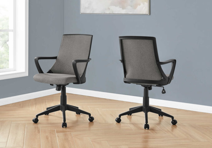 OFFICE CHAIR - BLACK / DARK GREY FABRIC / MULTI POSITION