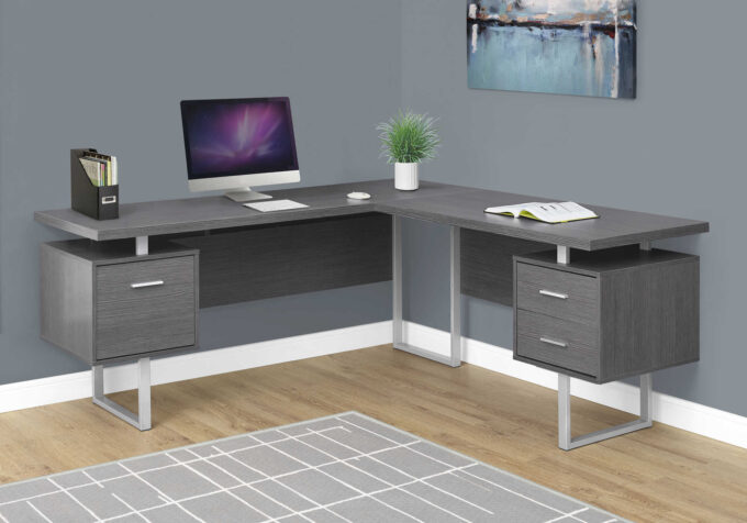 COMPUTER DESK - 70"L / GREY LEFT OR RIGHT FACING