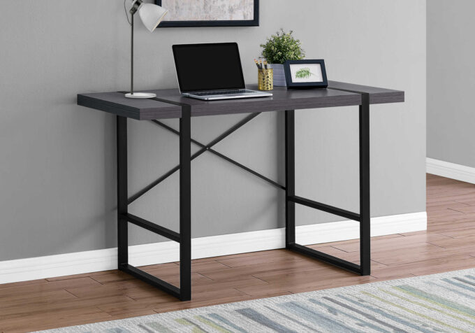 COMPUTER DESK - 48"L / GREY / BLACK METAL