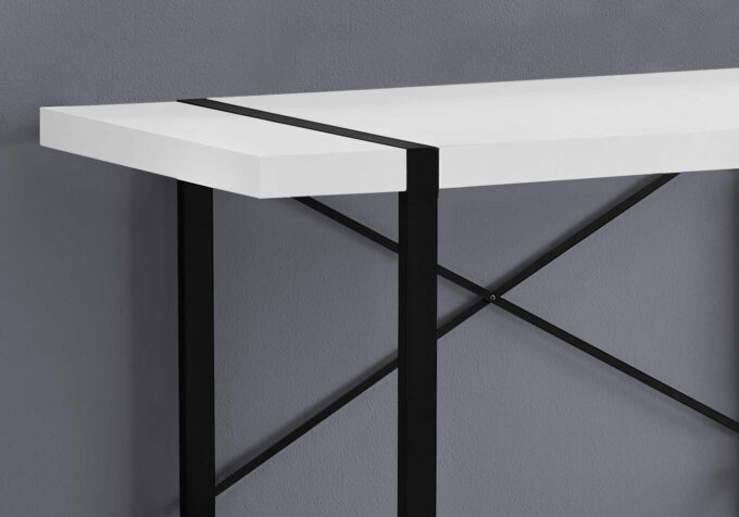 COMPUTER DESK - 48"L / WHITE / BLACK METAL - Image 2