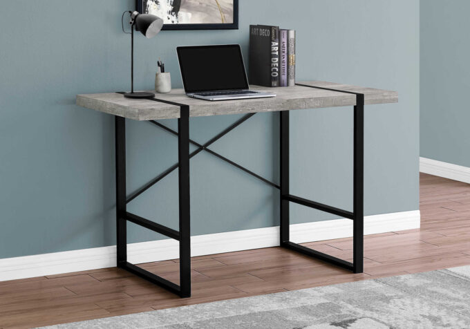 COMPUTER DESK - 48"L / GREY RECLAIMED WOOD / BLACK METAL