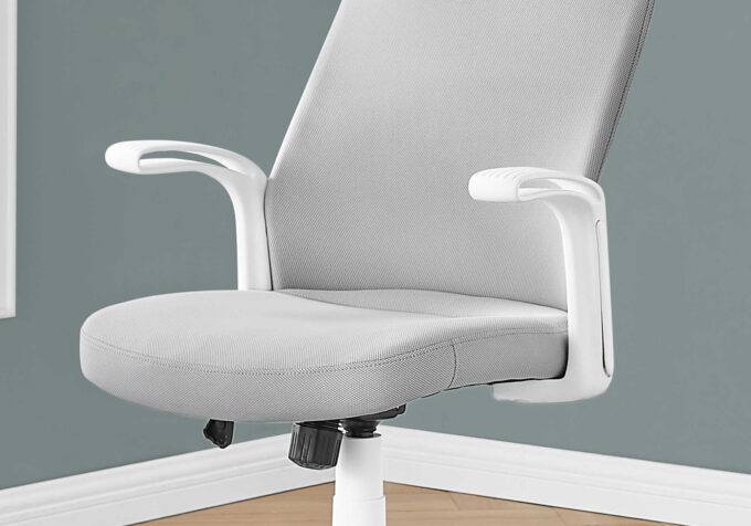 OFFICE CHAIR - WHITE / GREY FABRIC / MULTI POSITION - Image 2