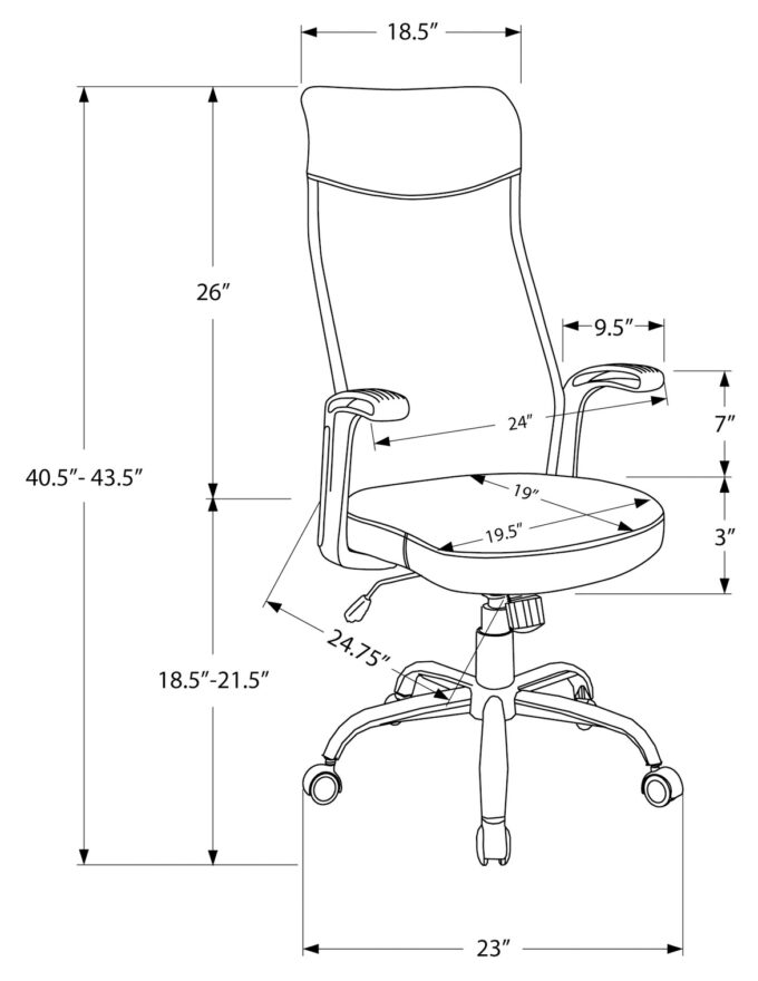 OFFICE CHAIR - BLACK / DARK GREY FABRIC / MULTI POSITION - Image 4