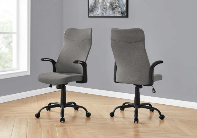 OFFICE CHAIR - BLACK / DARK GREY FABRIC / MULTI POSITION