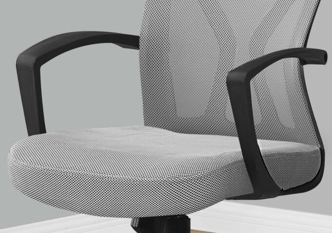 OFFICE CHAIR - GREY / BLACK BASE ON CASTORS - Image 2