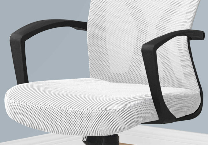 OFFICE CHAIR - WHITE / BLACK BASE ON CASTORS - Image 3