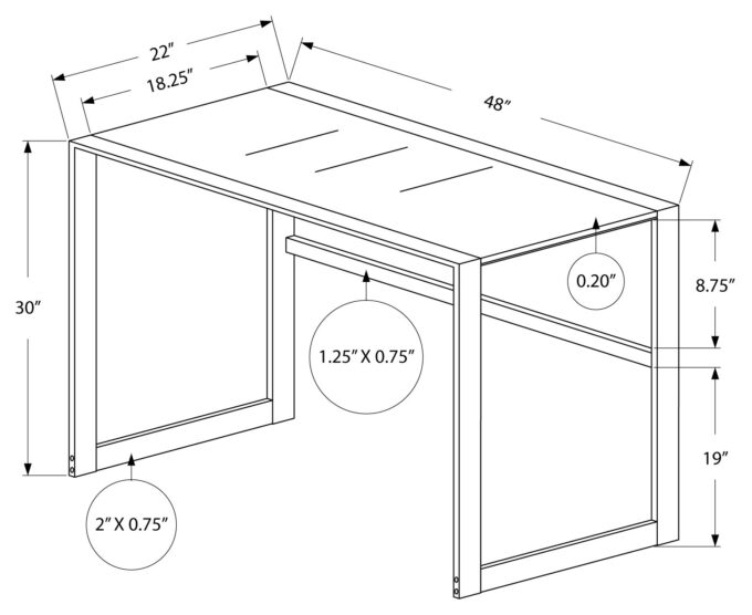 COMPUTER DESK - 48"L / BLACK METAL / BLACK TEMPERED GLASS - Image 4