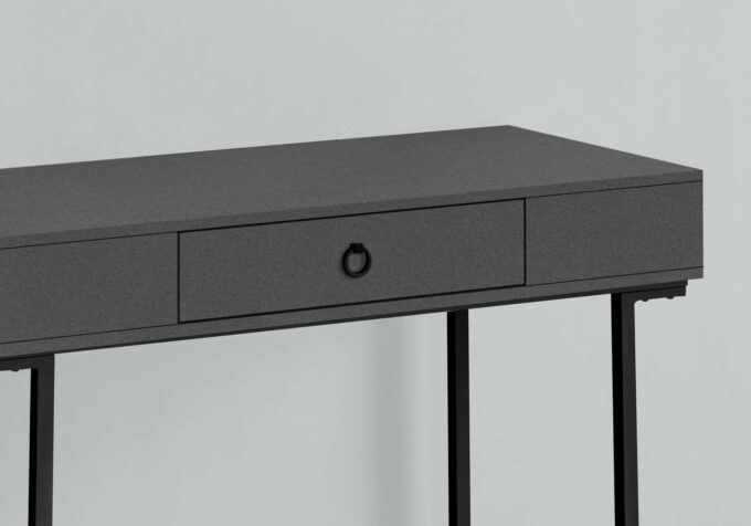 COMPUTER DESK - 42"L / MODERN GREY / BLACK METAL - Image 2