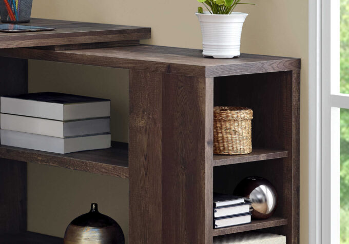 COMPUTER DESK - BROWN RECLAIMED WOOD L/R FACING CORNER - Image 2