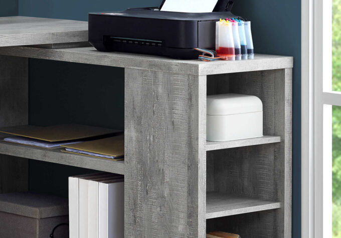 COMPUTER DESK - GREY RECLAIMED WOOD L/R FACING CORNER - Image 2