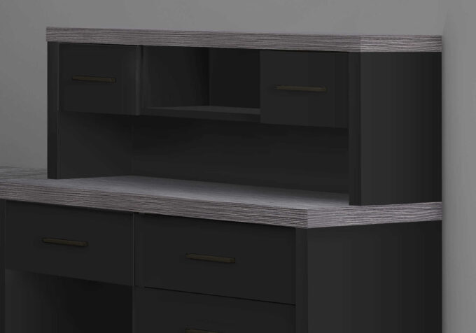 COMPUTER DESK - BLACK / GREY TOP LEFT/RIGHT FACING CORNER - Image 2