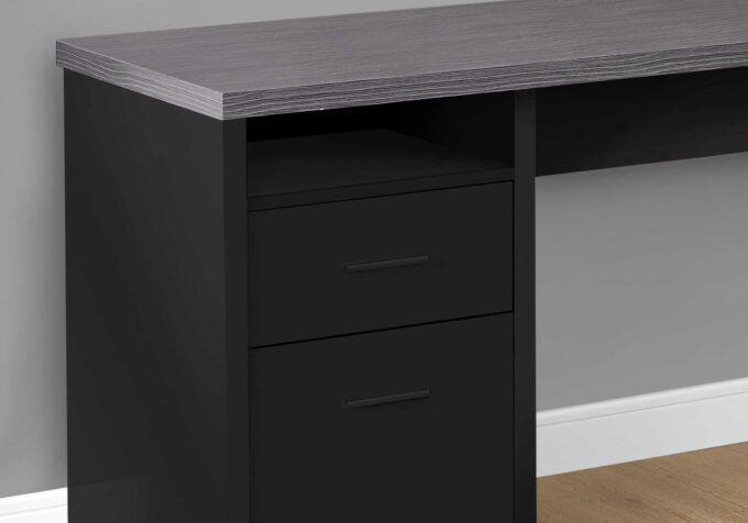 COMPUTER DESK - 80"L / BLACK / GREY TOP LEFT/RIGHT FACING - Image 2