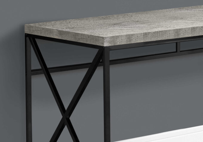 COMPUTER DESK - 48"L / GREY RECLAIMED WOOD / BLACK METAL - Image 2