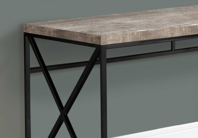 COMPUTER DESK - 48"L / TAUPE RECLAIMED WOOD / BLACK METAL - Image 2