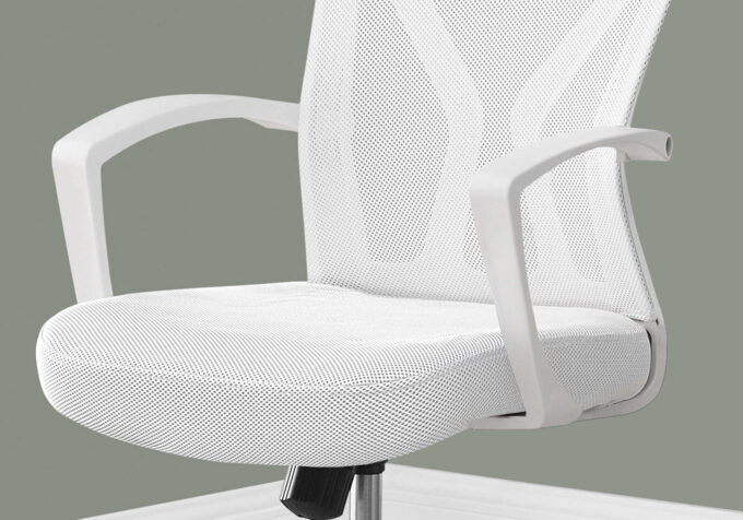 OFFICE CHAIR - WHITE / CHROME BASE ON CASTORS - Image 2