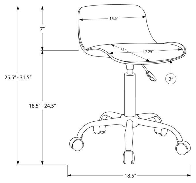 OFFICE CHAIR - WHITE JUVENILE / MULTI-POSITION - Image 4