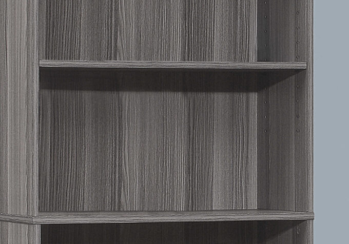 BOOKCASE - 72"H / GREY WITH 5 SHELVES - Image 3