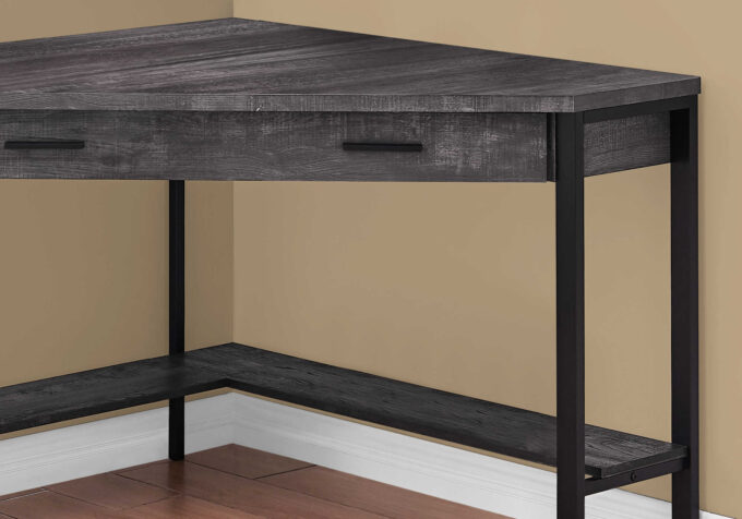 COMPUTER DESK - 42"L / BLACK RECLAIMED WOOD CORNER - Image 2