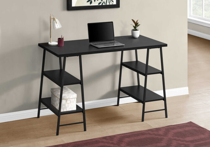 COMPUTER DESK - 48"L / BLACK / BLACK METAL