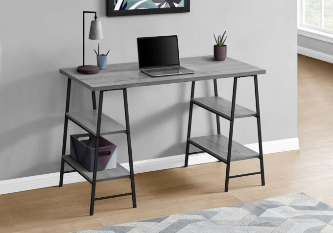 COMPUTER DESK - 48"L / GREY / BLACK METAL