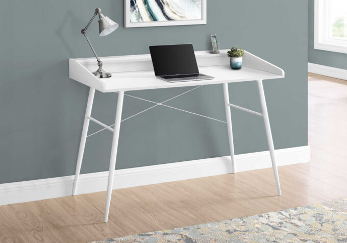 COMPUTER DESK - 48"L / WHITE / WHITE METAL